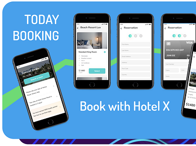 Book with Hotel X branding design ux