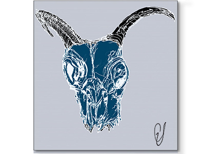Digital illustration / Digital art - Blue Angel digital art digital illustration drawing meditation goat skull sonessa art design vector art vector illustration