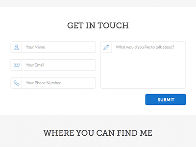 Contact Form clean contact contact form flat form icons minimal submit ui webdesign