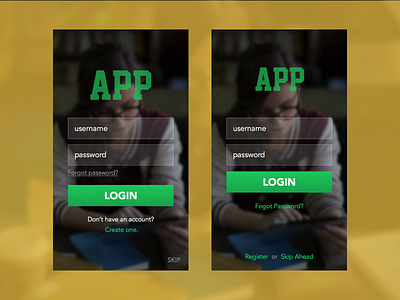 Login vs Login background ios log in login mobile sign in