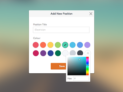 Colour Picker color color picker form modal ui design user interface