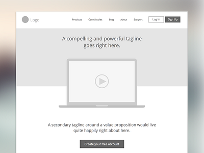 Landing Page Wireframe