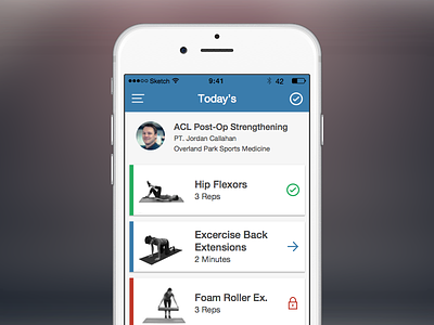 IHH Main Screen app cards exercise fitness ios iphone app list mobile mobile app ui design