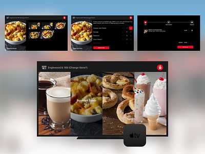 QT Apple TV App apple tv commerce order food tv tv os ui ui design