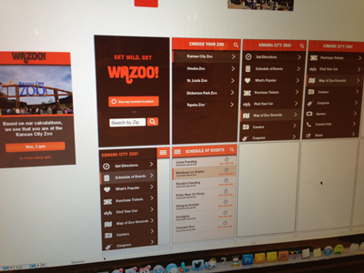Wazoo! app ios mobile navigation ui ux zoo