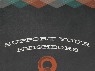 Support Your Neighbors anchor triangle silverfake texture vintage ribbon badge typography