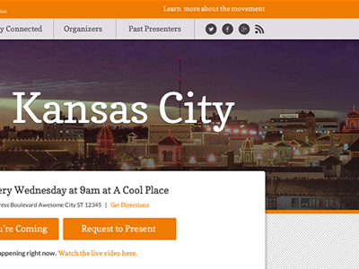 1MC homepage kc landing page orange ui web design