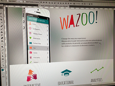 WAZOO! Homepage app colours design homepage landing page ui web design