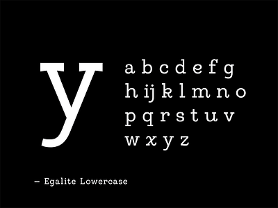 Égalité Lowercase lowercase slab type design typeface