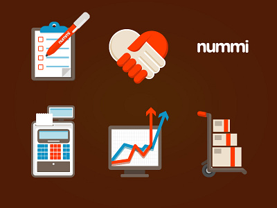 Nummi Icons calculator deal flat icons list logo monitor nummi pen provider shopping stats