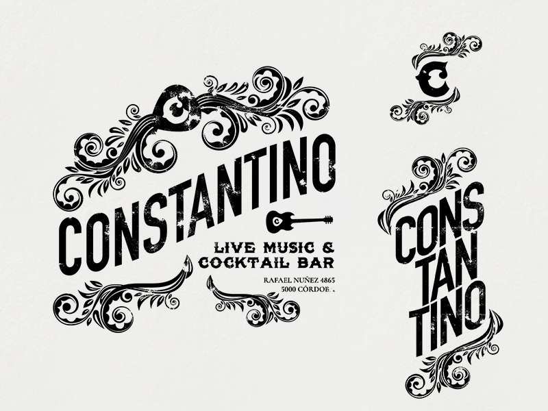 Constantino - Live Music & Cocktail Bar art direction branding concept logotype poster visual design
