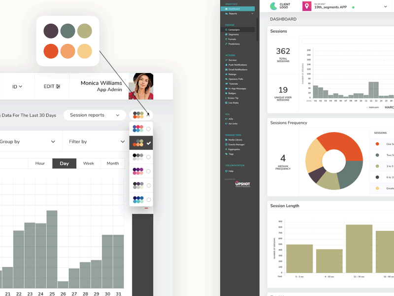 Dashboard color palettes color palette dashboard data graphs information interface ui visualization