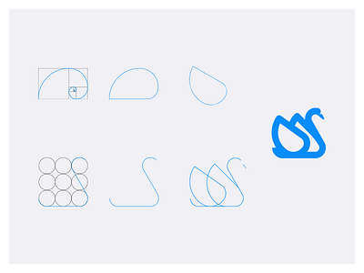 Logotype structure bird brand ci estructure golden ratio identity logo logotype swan vector