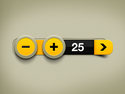Yellow Counter buttons counter interfaces plus and menos psd