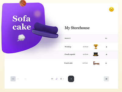 3D sofa cake 3d ai app ar branding design graphic design illustration logo ui ux vr web website website design