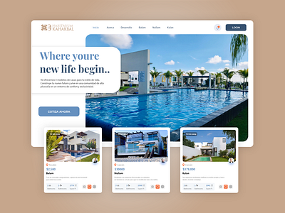 Habitarum Kahakbal adobe xd bienes raices cancun casas design home real state ui web yucatan