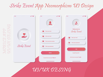 Neumorphic Style Event Management Mobile App-UX/UI Design