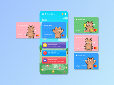 Mobile Banking for Kids Card Design