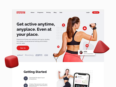 Fitness Landing Exploration 🔥 Light Mode animation design fitness gym health landing landingpage light mode ui ui design uidesign web design webdesign website website design