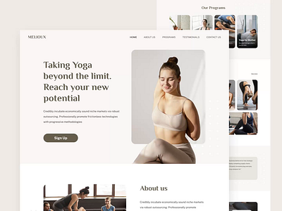 Yoga Landing Exploration animation beauty design health landing landingpage pastel sport ui ui design uidesign web design webdesign website website design yoga