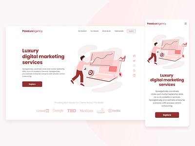 Pasalux 🚀 | Digital Marketing Landing Page Header Exploration