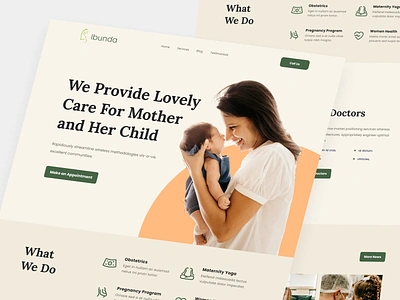 Ibunda - Maternity Landing Page children doctor health landing landing page maternity medical mother pregnancy ui website