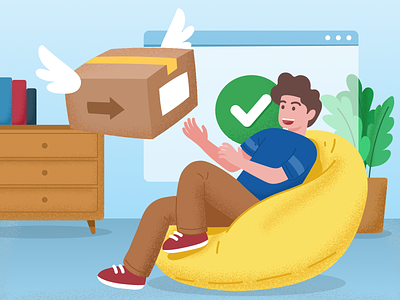 E-commerce Package Delivery Illustration character delivery design ecommerce illustration package ui