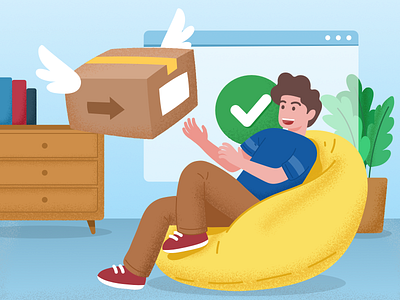 E-commerce Package Delivery Illustration