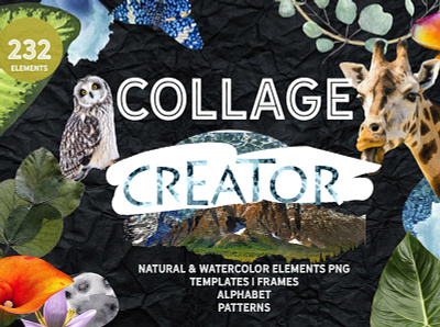 Collage creator SET & Alphabet collage collage creator free photoshop png elements