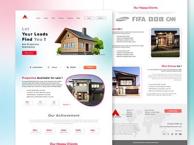 Real Estate Landing Page Design branding interface landing page real estate page ui user experience user interface web design web page design web site