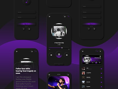 Music App Ui dailyui design dribbble mobile ui music neumorphic design ui ux