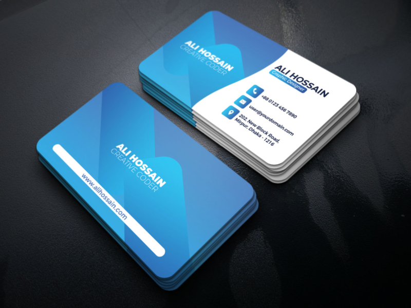 Corporate Business Card by Ali Hossain on Dribbble