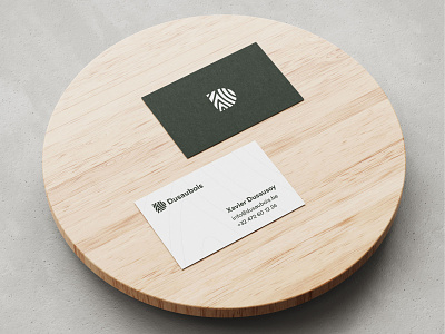 Logo Dusaubois business card logo mockup natural wood