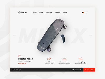 Boosted Boards Website Redesign board boards boosted electric power redesign skateboard speed webdesign