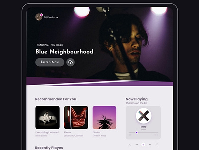 Music app app ui ux web