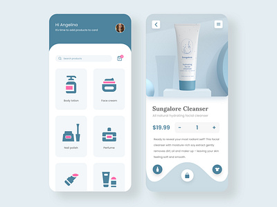 UI Design for a Cosmetics app app ui ux web