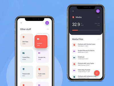 File manager app UI design app design ui ux web