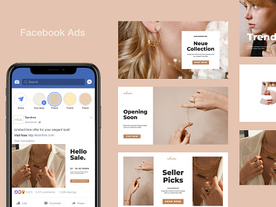 Facebook Ad Design ad advertising branding fb jewelry
