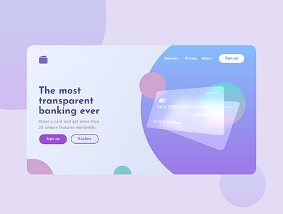 Financial landing page design ui ux web