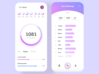 Exercise Tracking Experience app design ui ux web