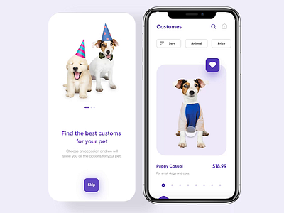 Pet Costume App app design pet ui ux uxuidesign