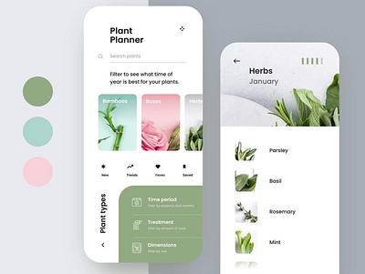 UI Design of a Plant Planner App app design ui ux uxui