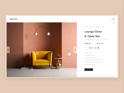 Ecommerce website for a Furniture shop app design furniture store ui ux uxui web