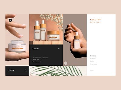 Landing page design beauty products cosmetic design ecommerce ui ux uxui web