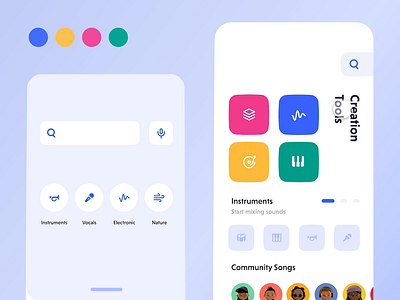 Music creation app app design ui ux uxui
