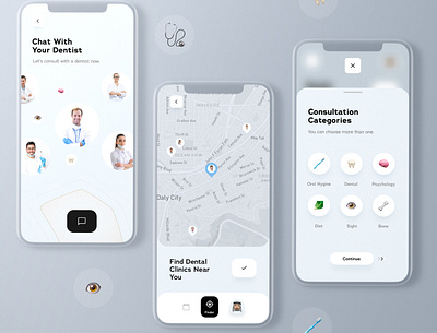 Dentist mobile app UI Design app dentists design ui ux uxui