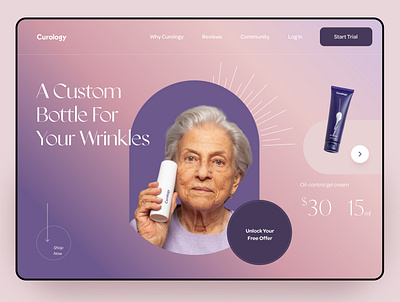 Skincare brand website UI Design cosmetics design skincare ui ux uxui web