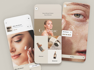 UI Design for skincare products online shop app cosmetics design ecommerce skincare ui ux uxui