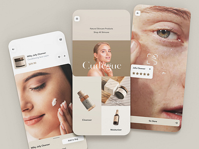 UI Design for skincare products online shop app cosmetics design ecommerce skincare ui ux uxui