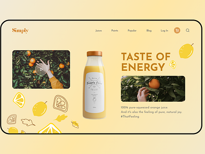 Juice Website UI Design app design juice orange juice ui ux uxui web